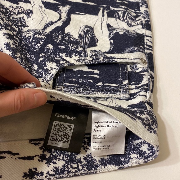 NWT Reformation Naked Lunch print Peyton high rise bootcut Jeans RARE size 29 - Picture 12 of 16